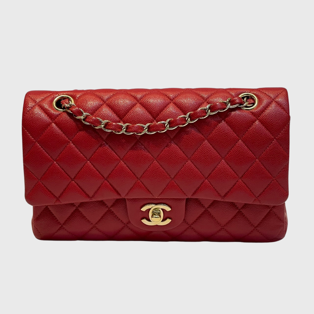 Chanel Classic 10 Caviar Red GHW – Perrine Porter