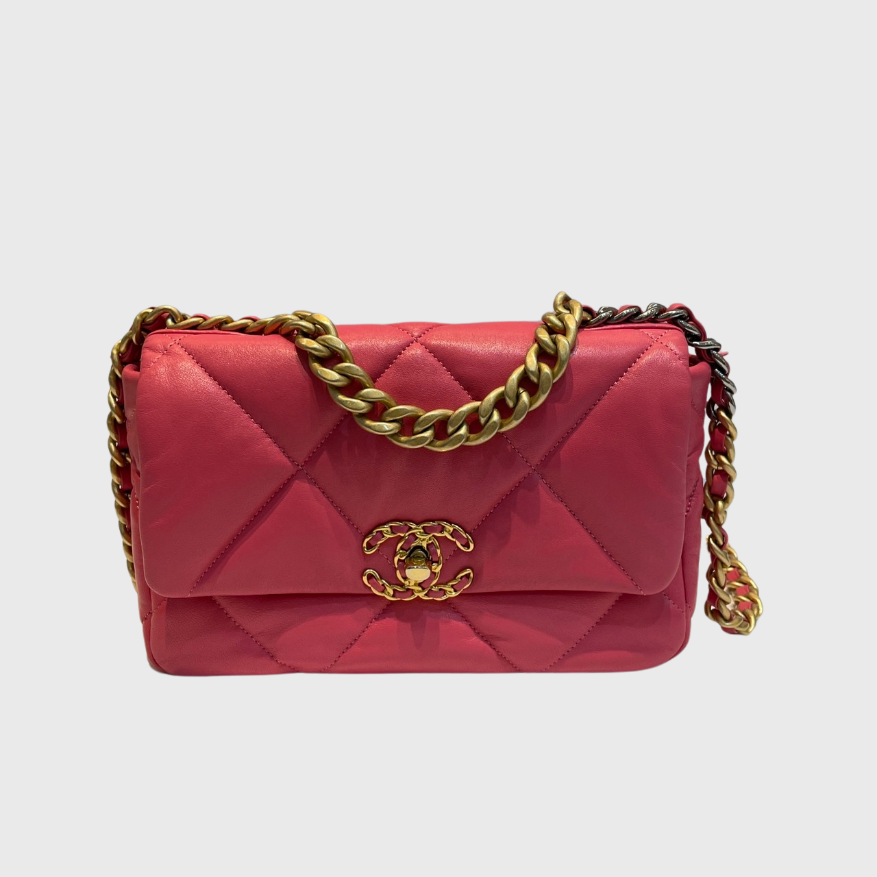 Chanel 19 Flap Bag Lambskin Pink GHW Perrine Porter