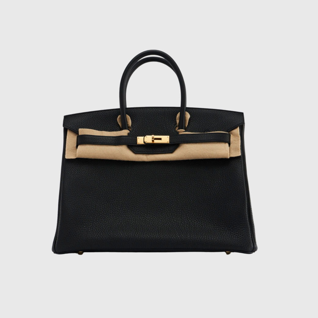 Hermes Birkin Bag Togo Leather Gold Hardware In Black