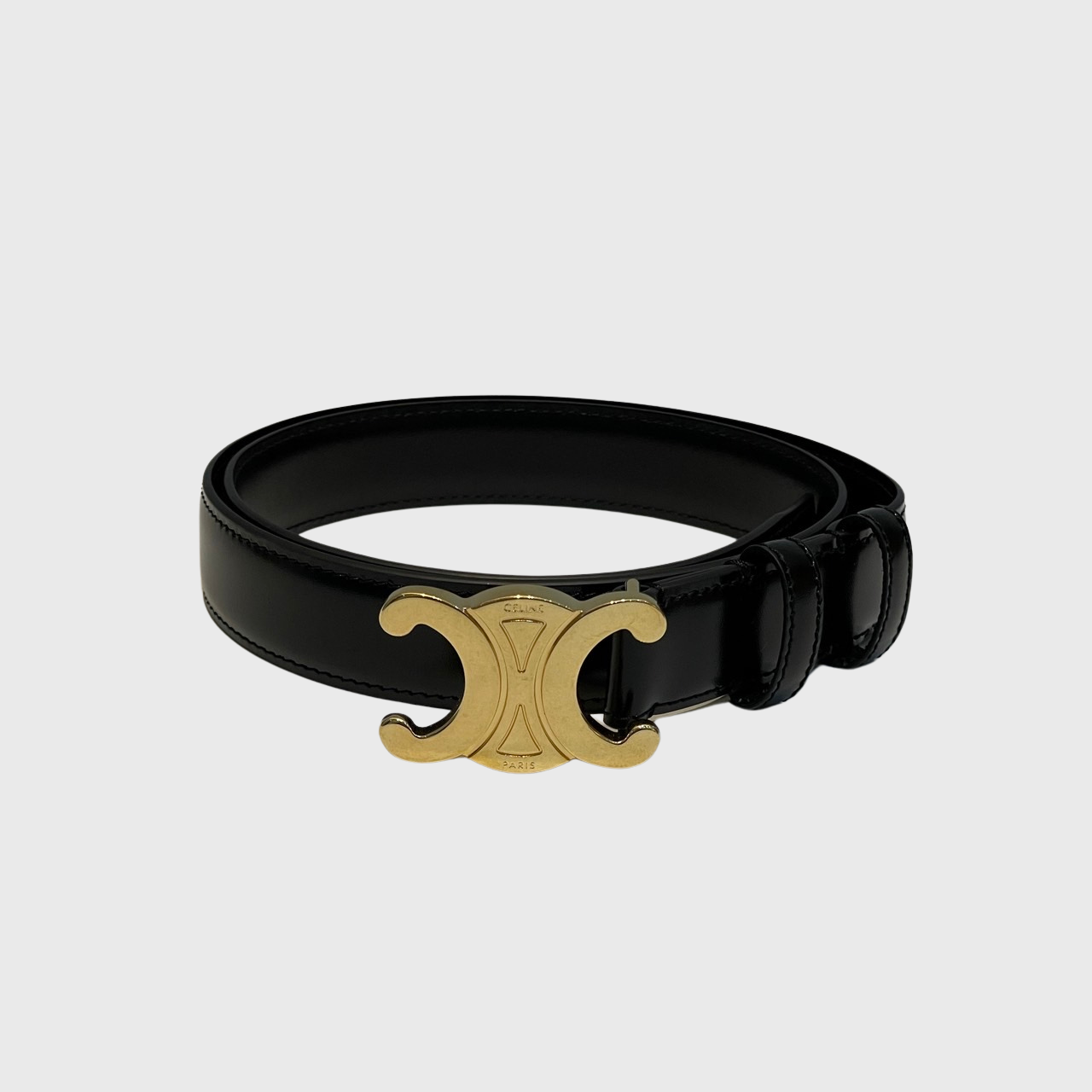 小物 Celine Belt Triomphe Medal Gold Hardware Celine Triomphe Belt Calfskin Black GHW – Perrine Porter