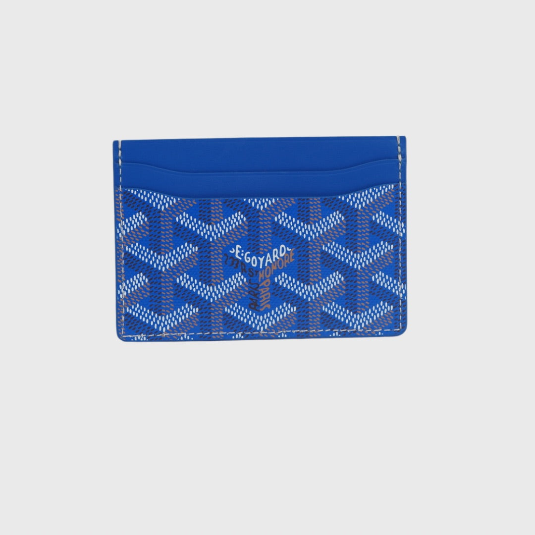 Goyard Saint-Sulpice Card Wallet Small Canvas Calfskin Sky Blue