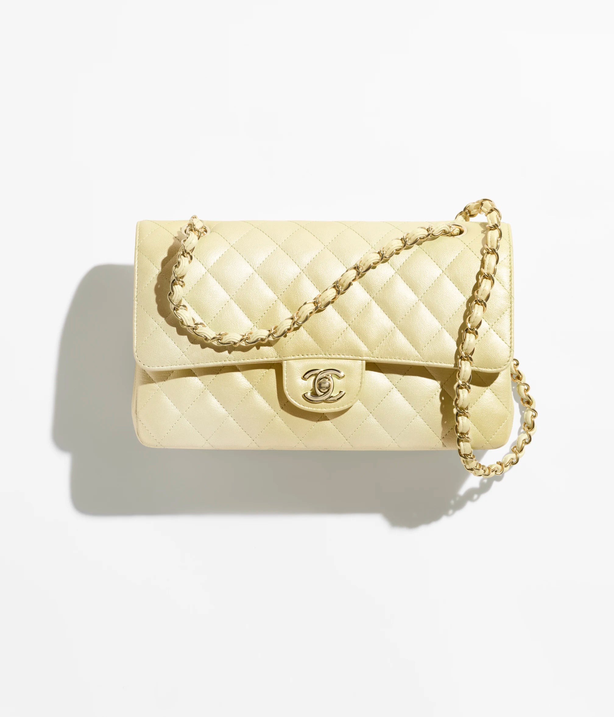 CHANEL CLASSIC Cloudy Pearly Goatskin & Gold-Tone Metal