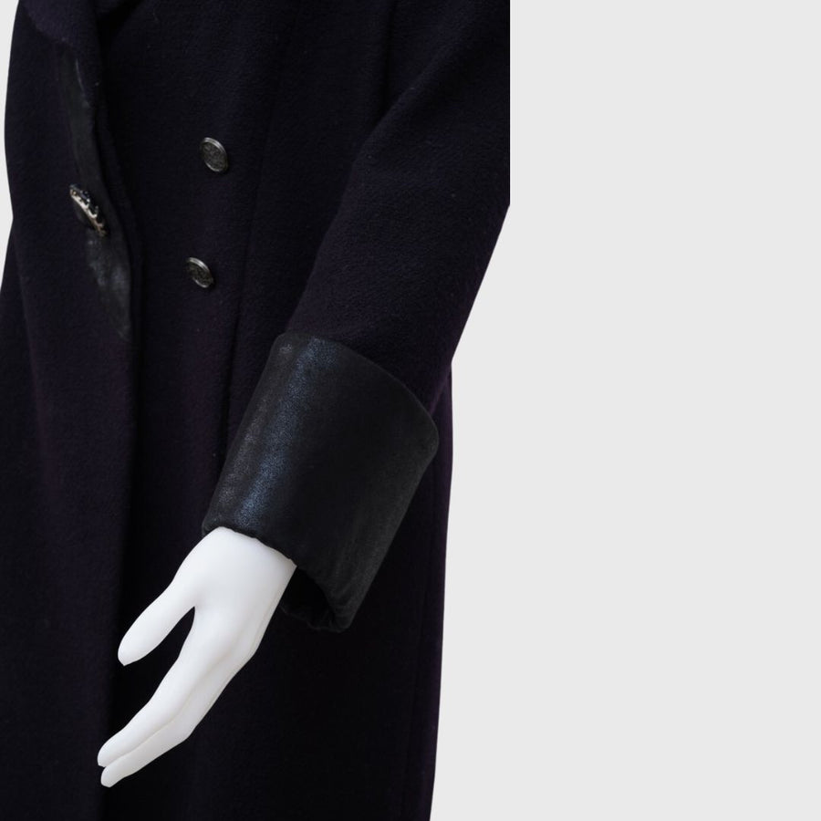 Chanel Long Jacket Tweed Dark Purple