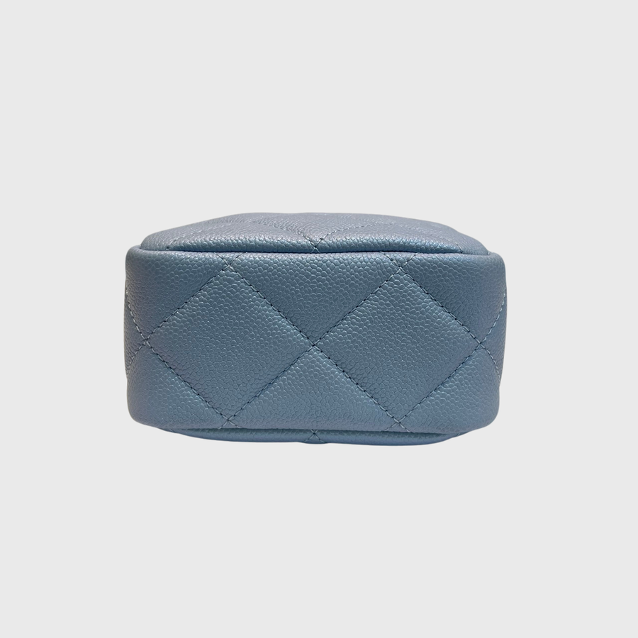 Chanel Camera Case Bag Caviar Graine Bleu GHW