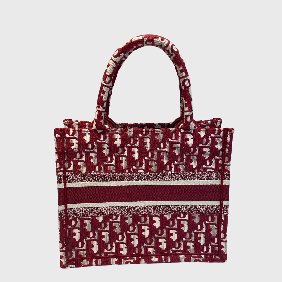 Christian Dior Book Tote Canvas Red