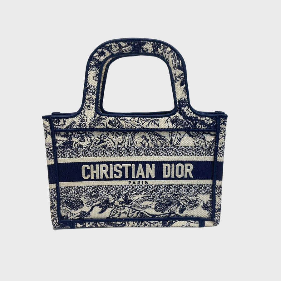 Christian Dior Book Tote Canvas Blue