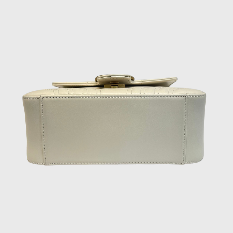 Gucci GG Marmont Top Handle Calfskin White GHW