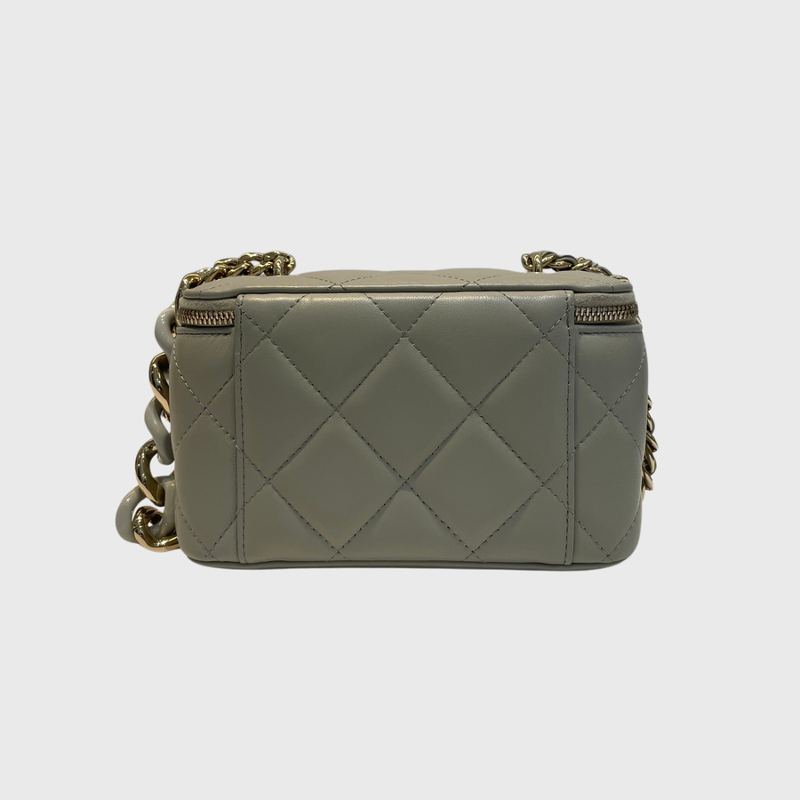 Chanel Vanity Lambskin Grey WG