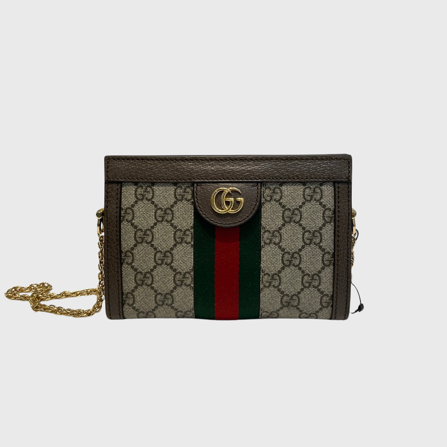 Gucci Ophidia GG Mini Shoulder Bag Caviar Brown GHW