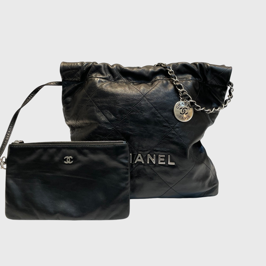 Chanel 22 Tote Bag Calfskin Black SHW