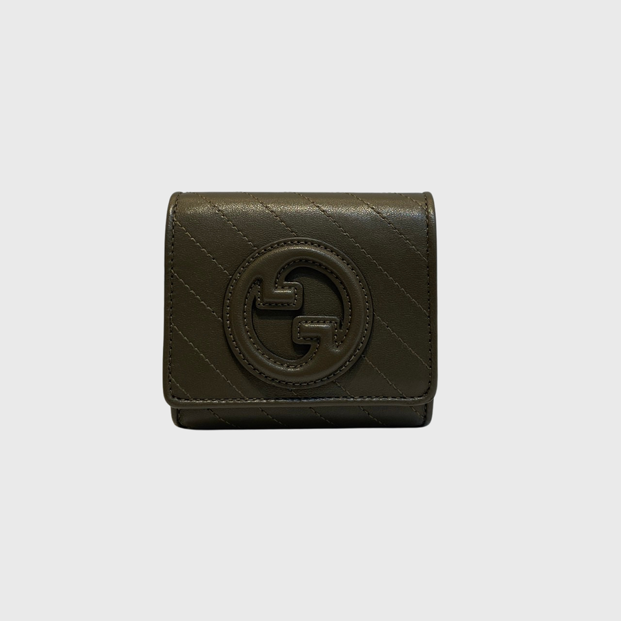 Gucci 100 Card Case Wallet Calfskin Brown SHW