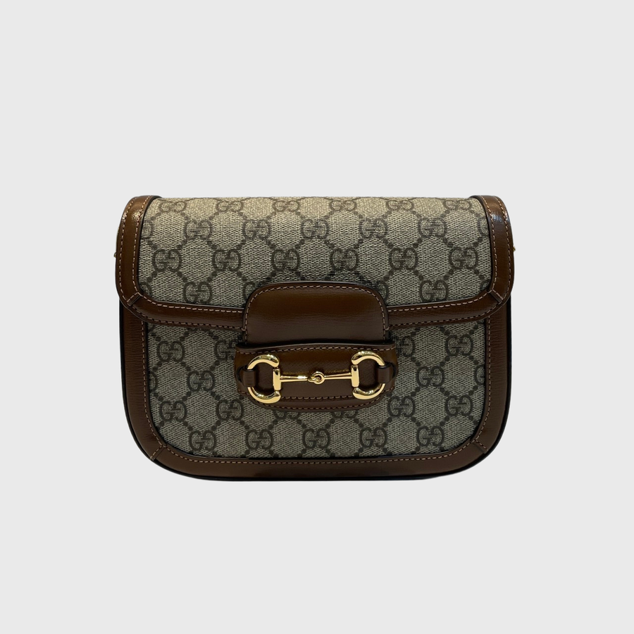 Gucci Gucci Horsebit 1955 Mini Bag Canvas Brown GHW