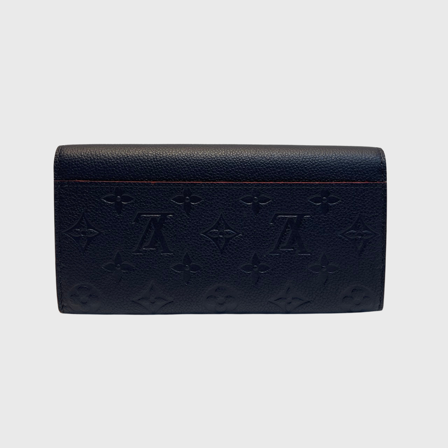 Louis Vuitton Sarah Long Wallet Leather Dark Blue GHW