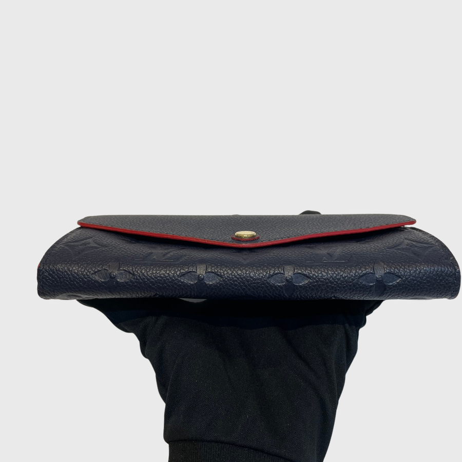 Louis Vuitton Sarah Long Wallet Leather Dark Blue GHW