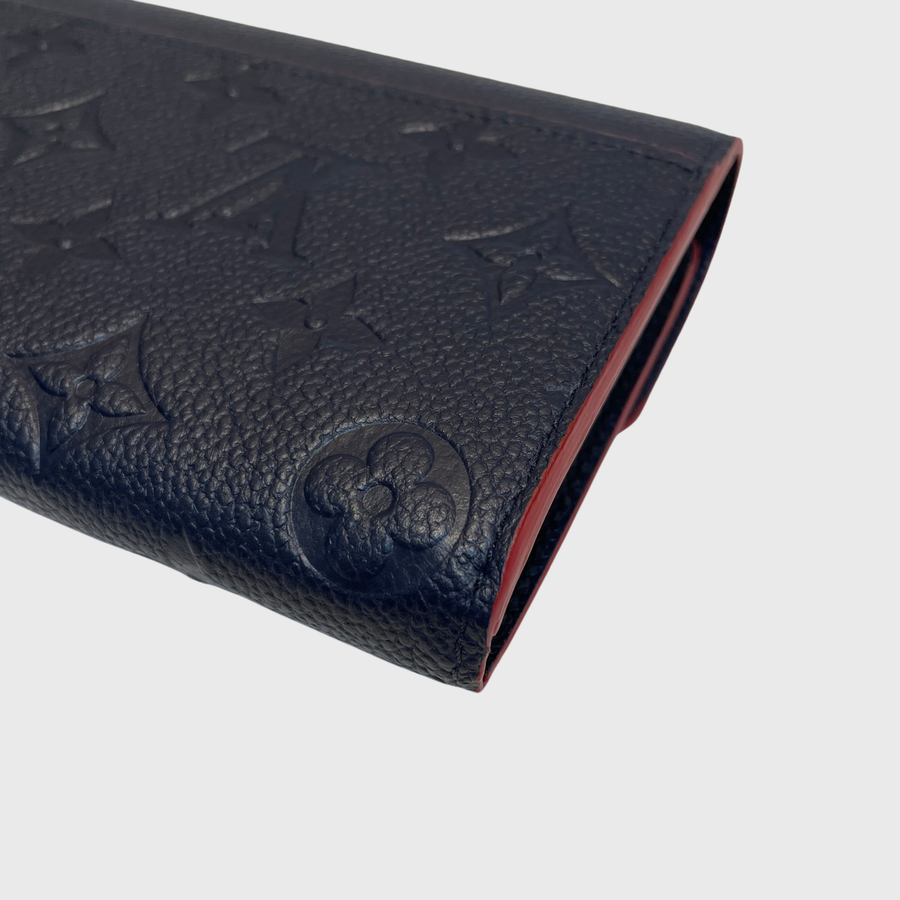 Louis Vuitton Sarah Long Wallet Leather Dark Blue GHW