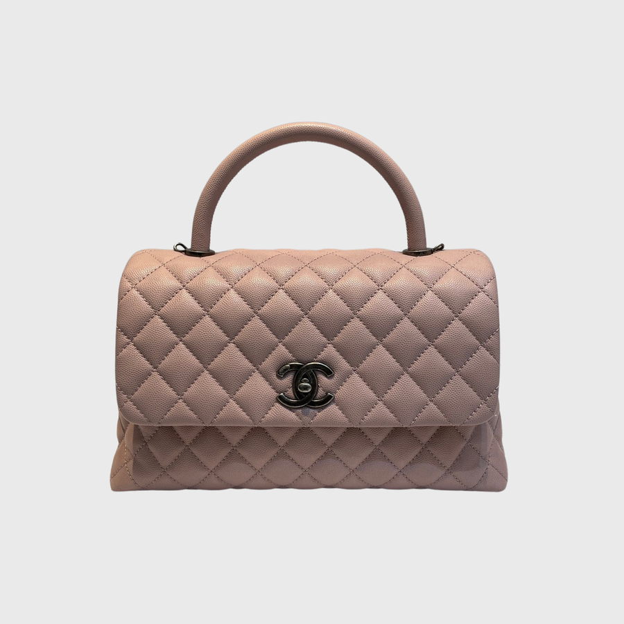 Chanel Coco Top Handle Bag Caviar Pink SRHW