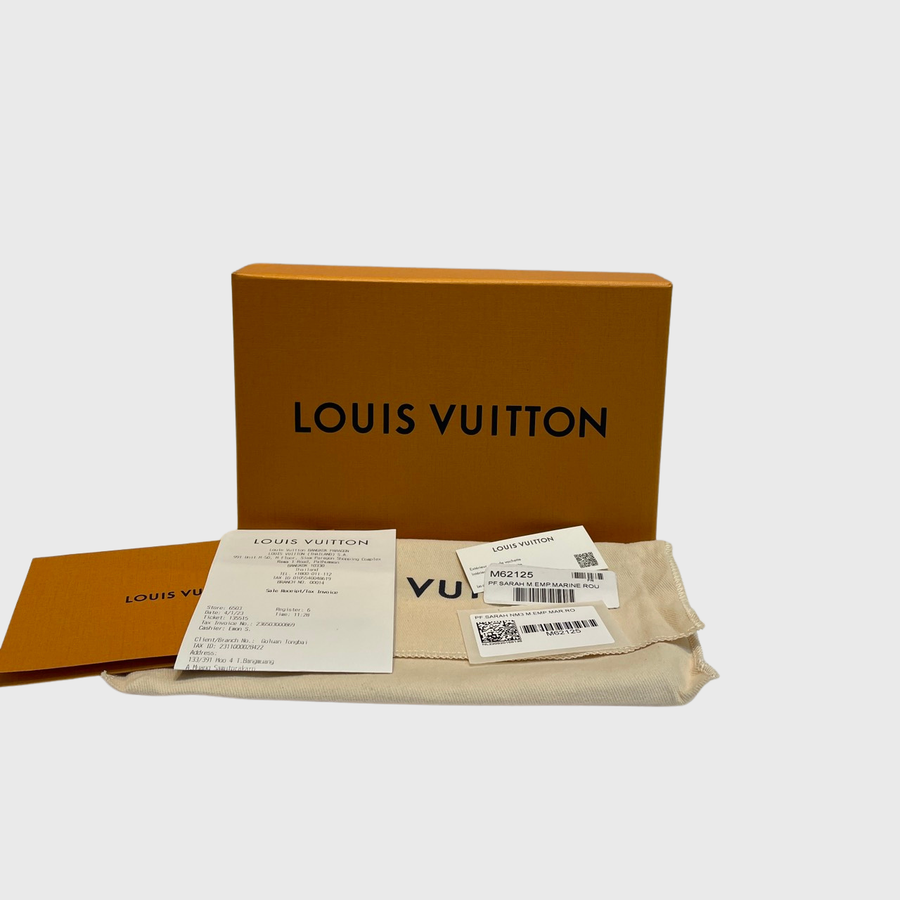 Louis Vuitton Sarah Long Wallet Leather Dark Blue GHW