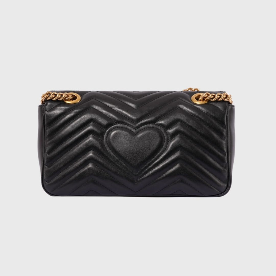 Gucci GG Marmont Shoulder Bag Small Calfskin Black GHW