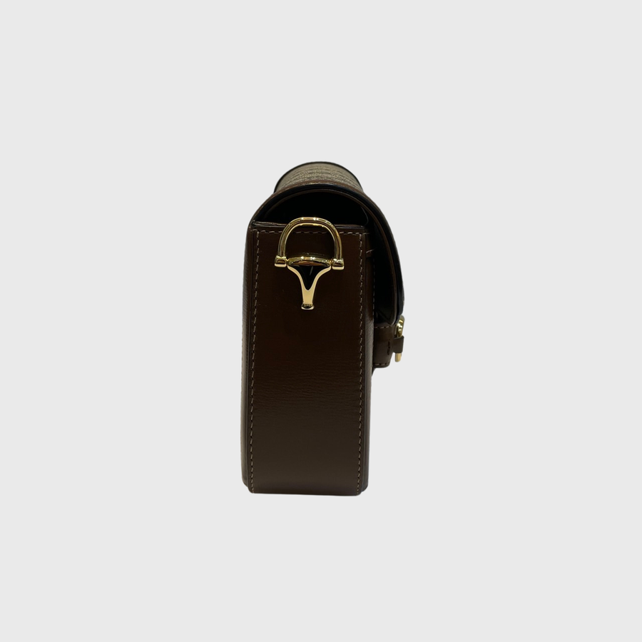 Gucci Gucci Horsebit 1955 Mini Bag Canvas Brown GHW