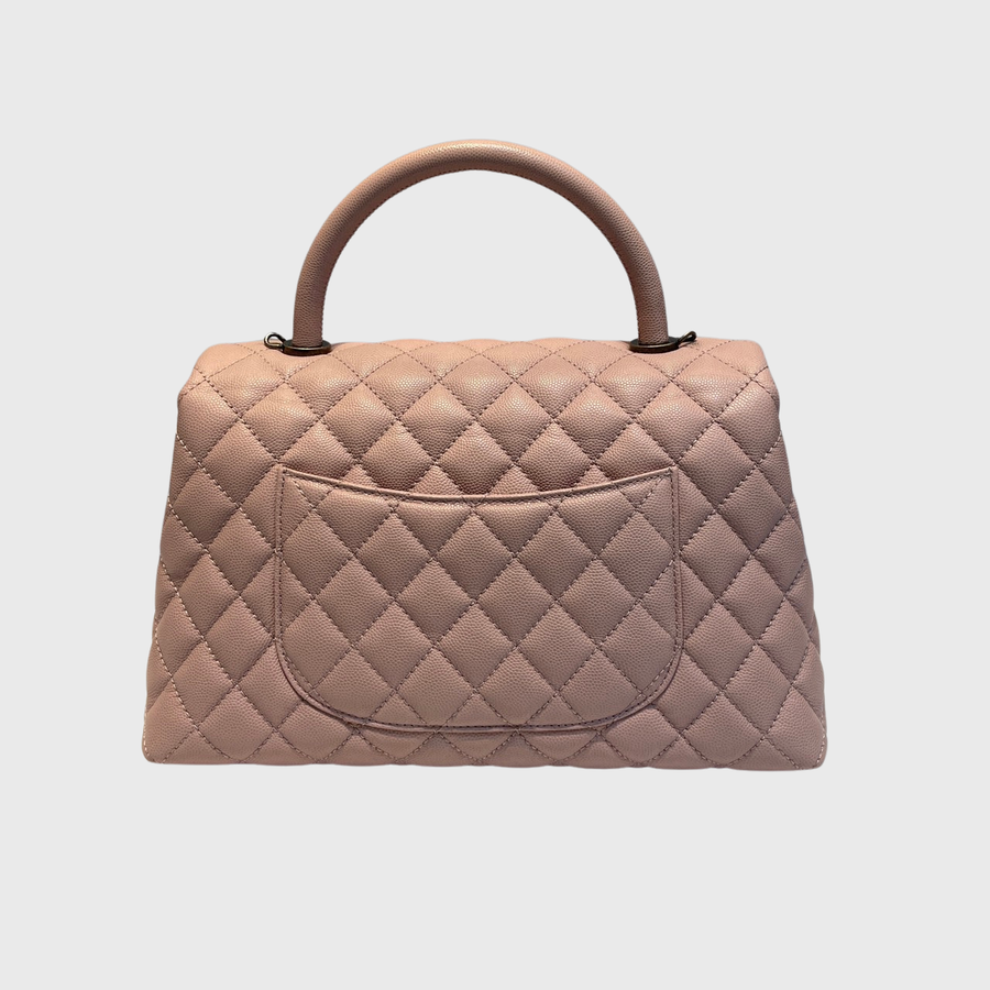 Chanel Coco Top Handle Bag Caviar Pink SRHW