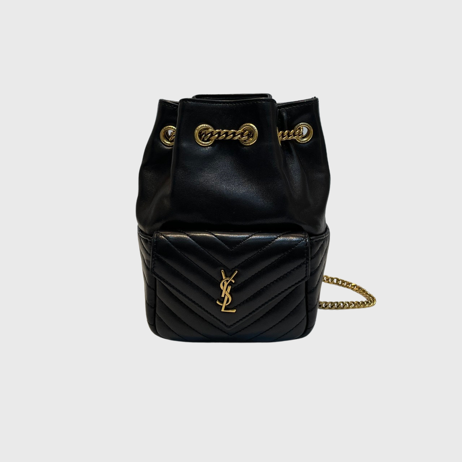 Saint Laurent Bucket Bag Lambskin Black GHW