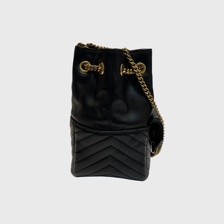 Saint Laurent Bucket Bag Lambskin Black GHW