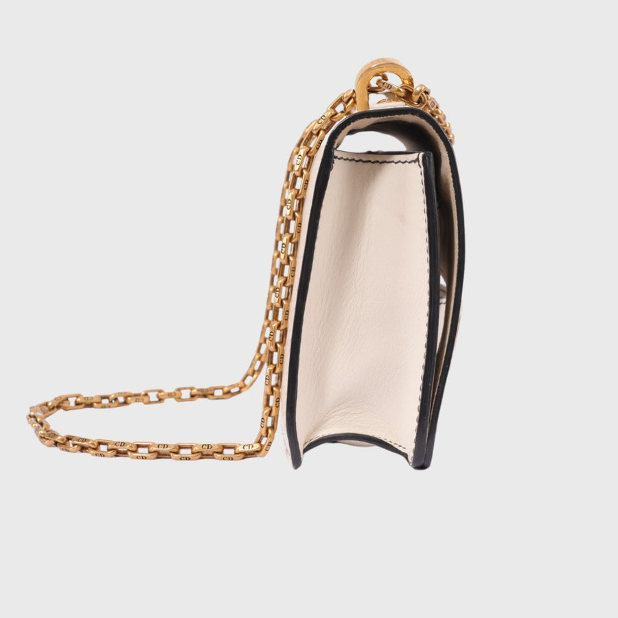 Christian Dior J'ADIOR Flap bag with Chain Small Calfskin White GHW