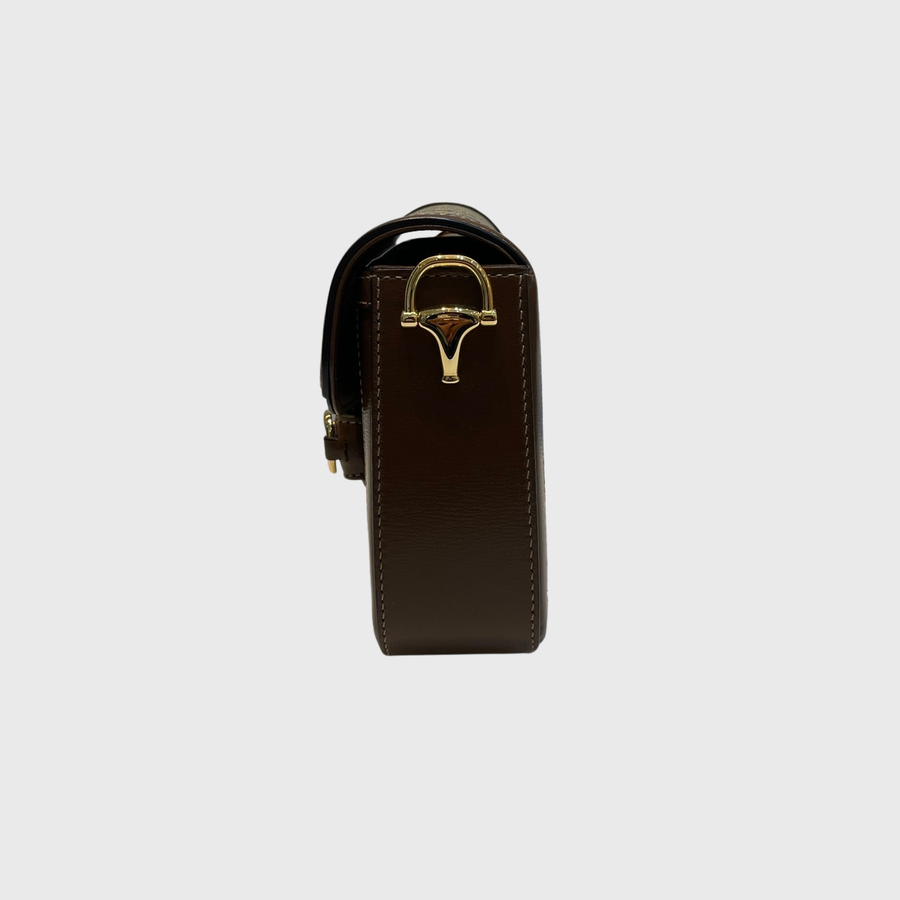 Gucci Gucci Horsebit 1955 Mini Bag Canvas Brown GHW