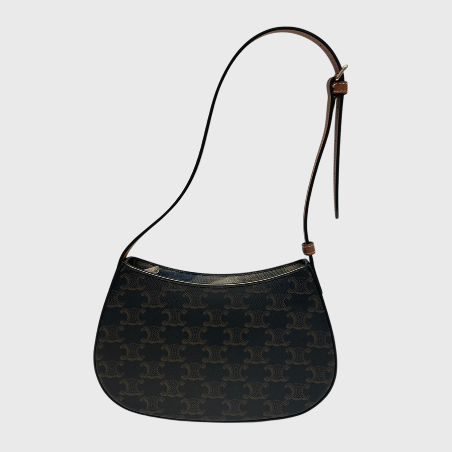 Celine Tilly Bag in Triomphe Canvas Calfskin Brown GHW