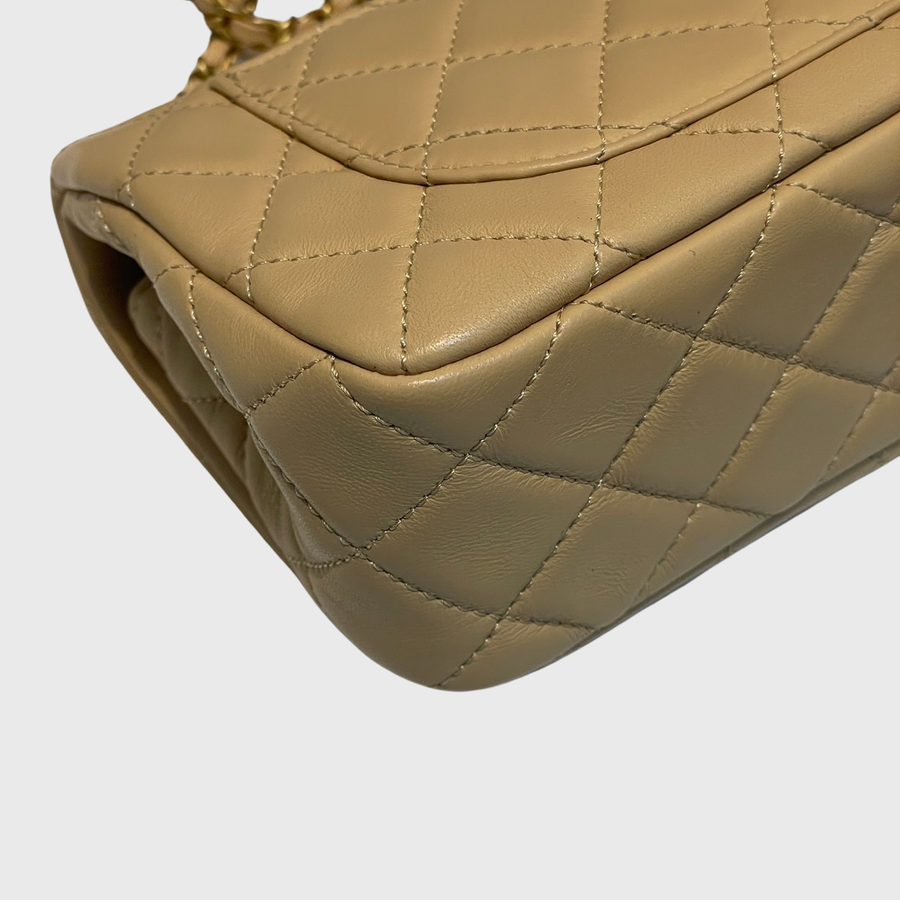 Chanel Classic Pearl Crush Lambskin Beige GHW