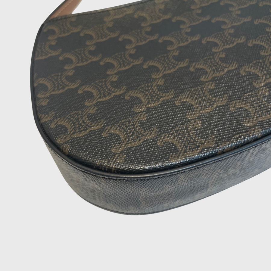 Celine Tilly Bag in Triomphe Canvas Calfskin Brown GHW