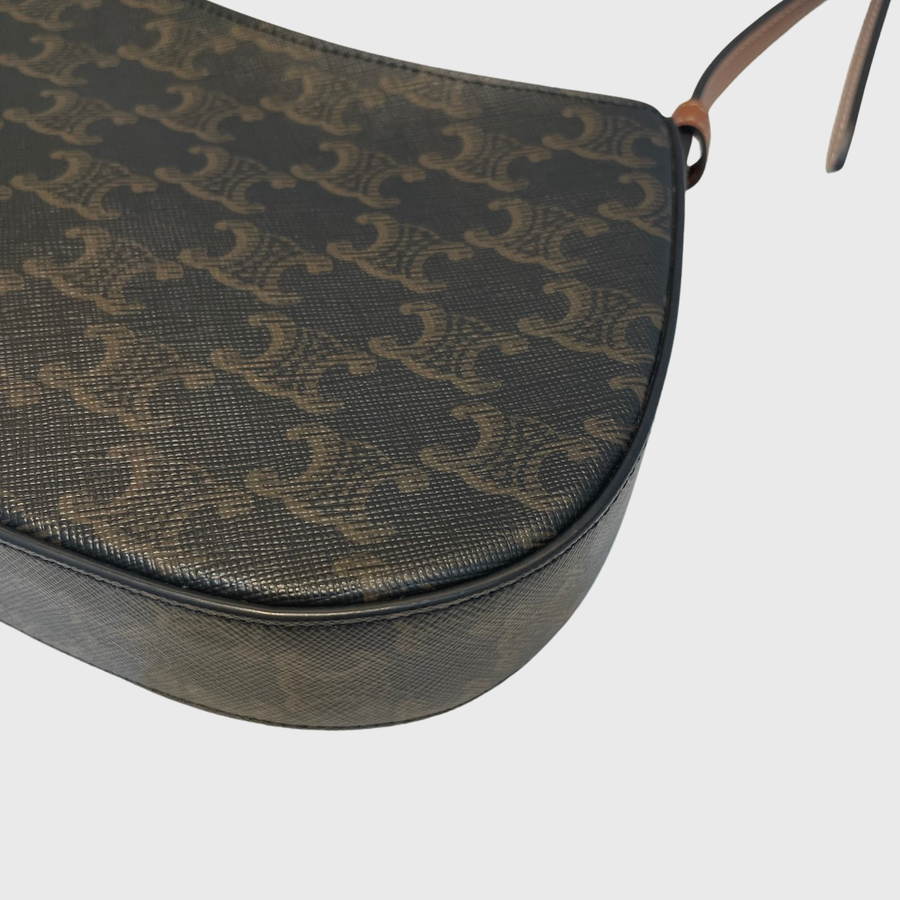 Celine Tilly Bag in Triomphe Canvas Calfskin Brown GHW