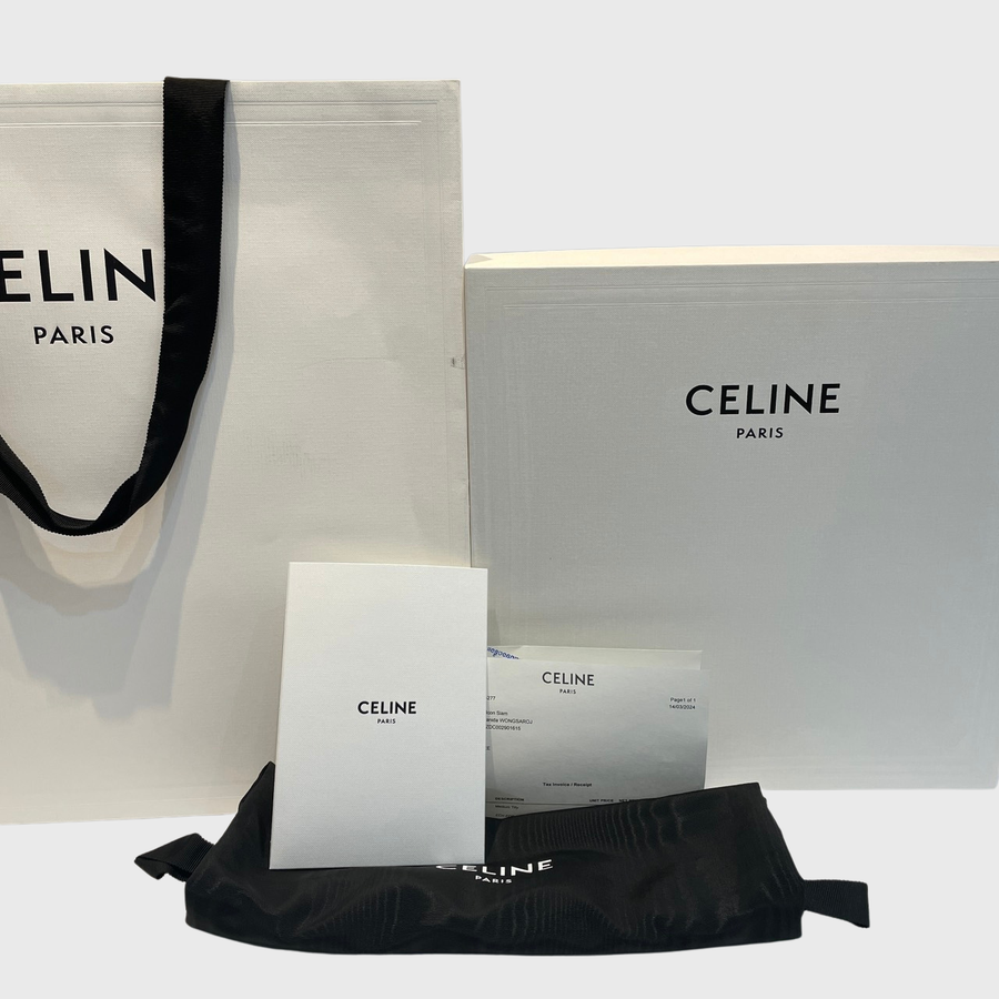 Celine Tilly Bag in Triomphe Canvas Calfskin Brown GHW