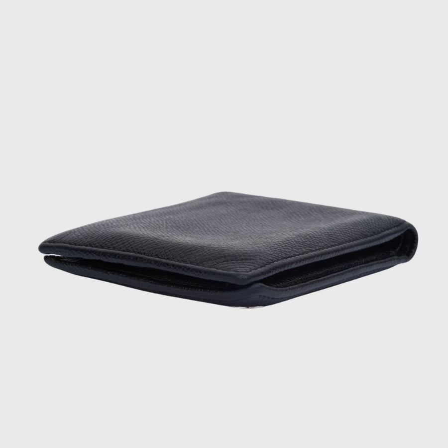 Bvlgari Bi-fold Compact Wallet Small Calfskin Black