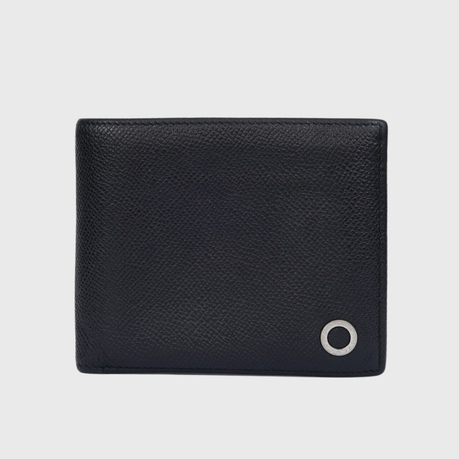 Bvlgari Bi-fold Compact Wallet Small Calfskin Black