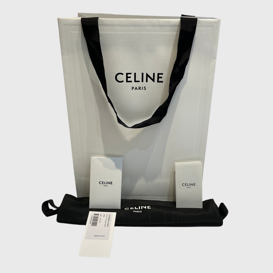 Celine Claude Chain Shoulder Bag Calfskin Green GHW