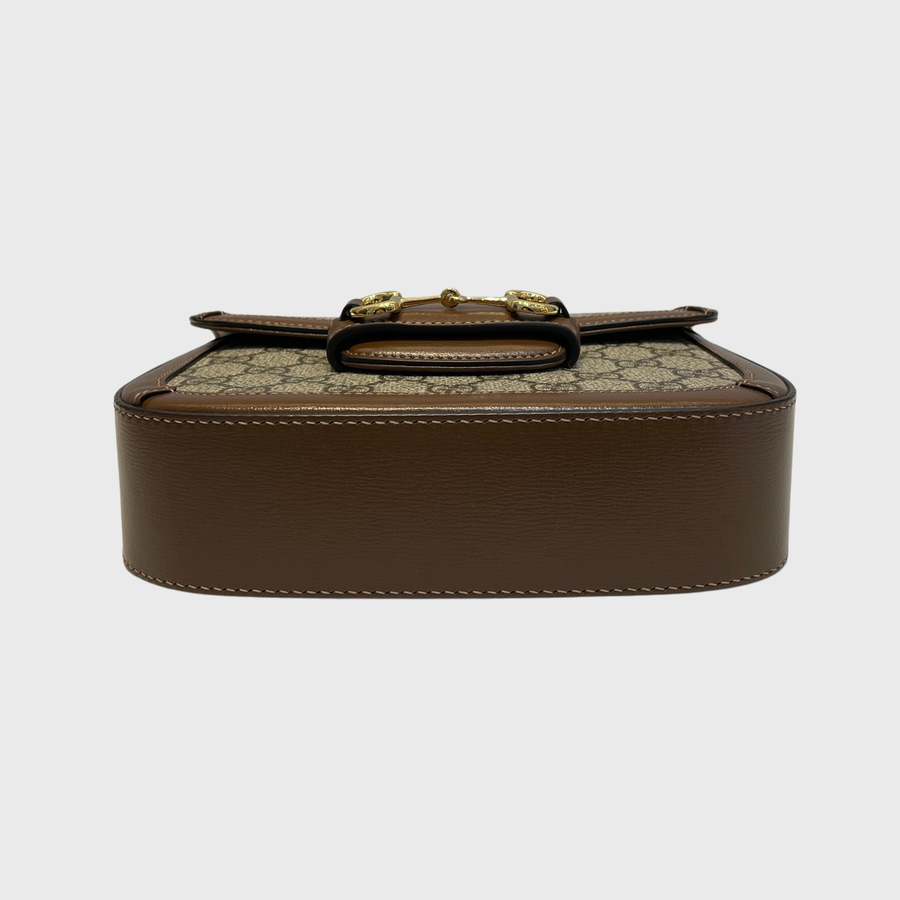 Gucci Gucci Horsebit 1955 Mini Bag Canvas Brown GHW