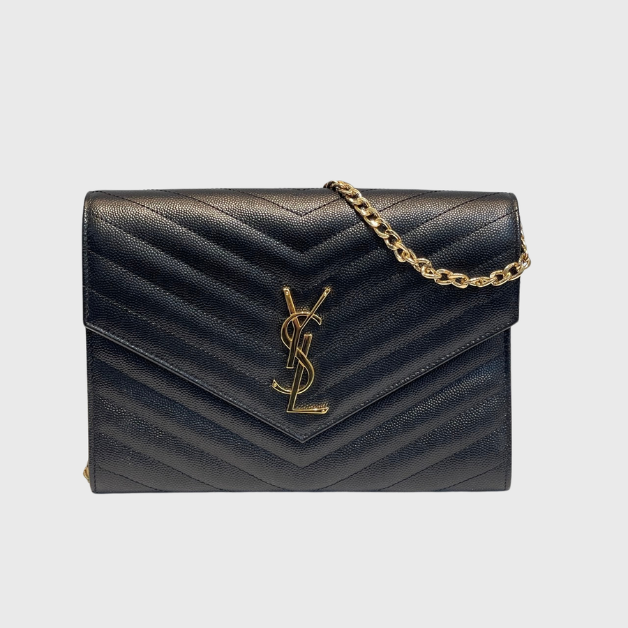 Saint Laurent Clutch Calfskin Black GHW