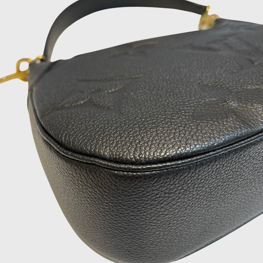 Louis Vuitton Bagatelle Canvas Calfskin Black GHW