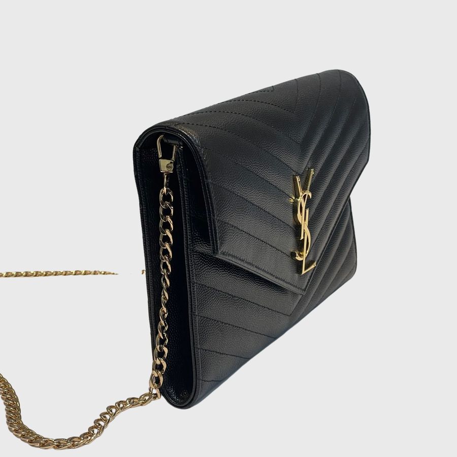 Saint Laurent Clutch Calfskin Black GHW