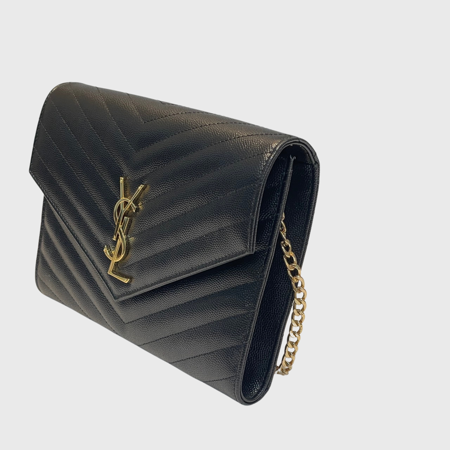 Saint Laurent Clutch Calfskin Black GHW