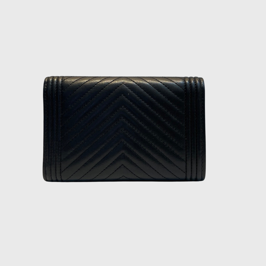 Chanel Boy Chevron Long Wallet Calfskin SRHW