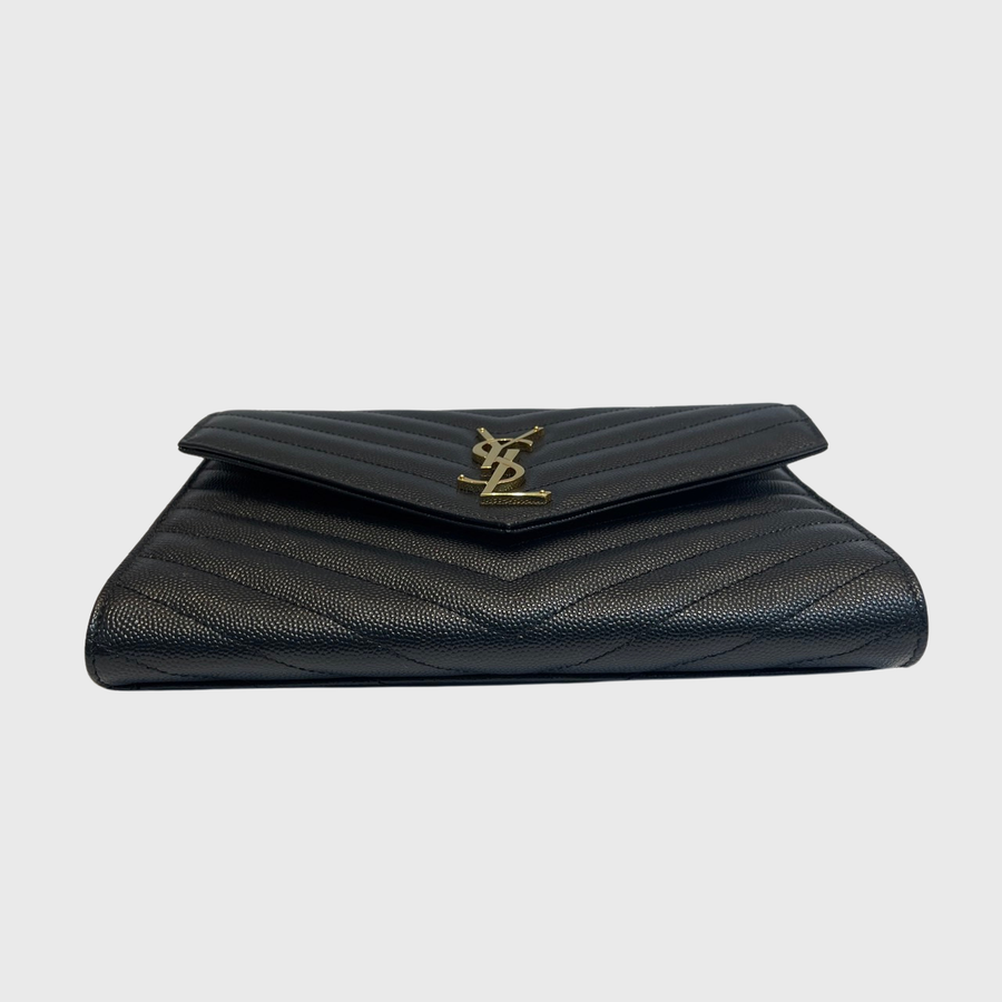 Saint Laurent Clutch Calfskin Black GHW