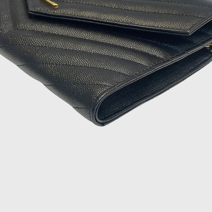 Saint Laurent Clutch Calfskin Black GHW