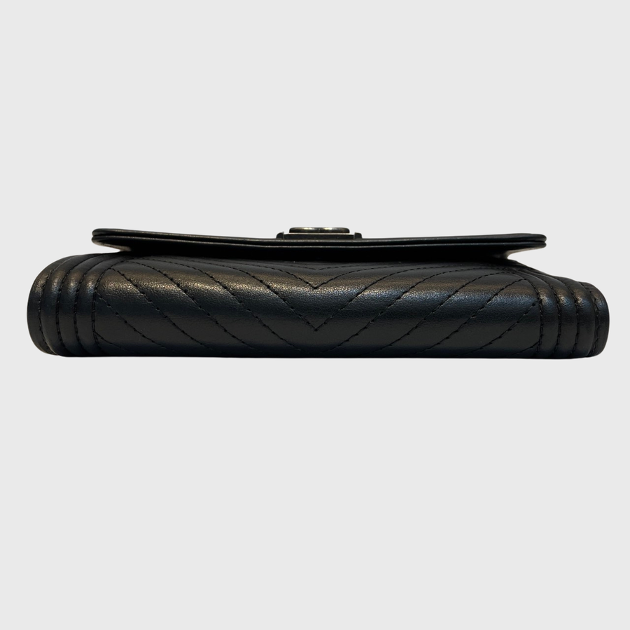 Chanel Boy Chevron Long Wallet Calfskin SRHW