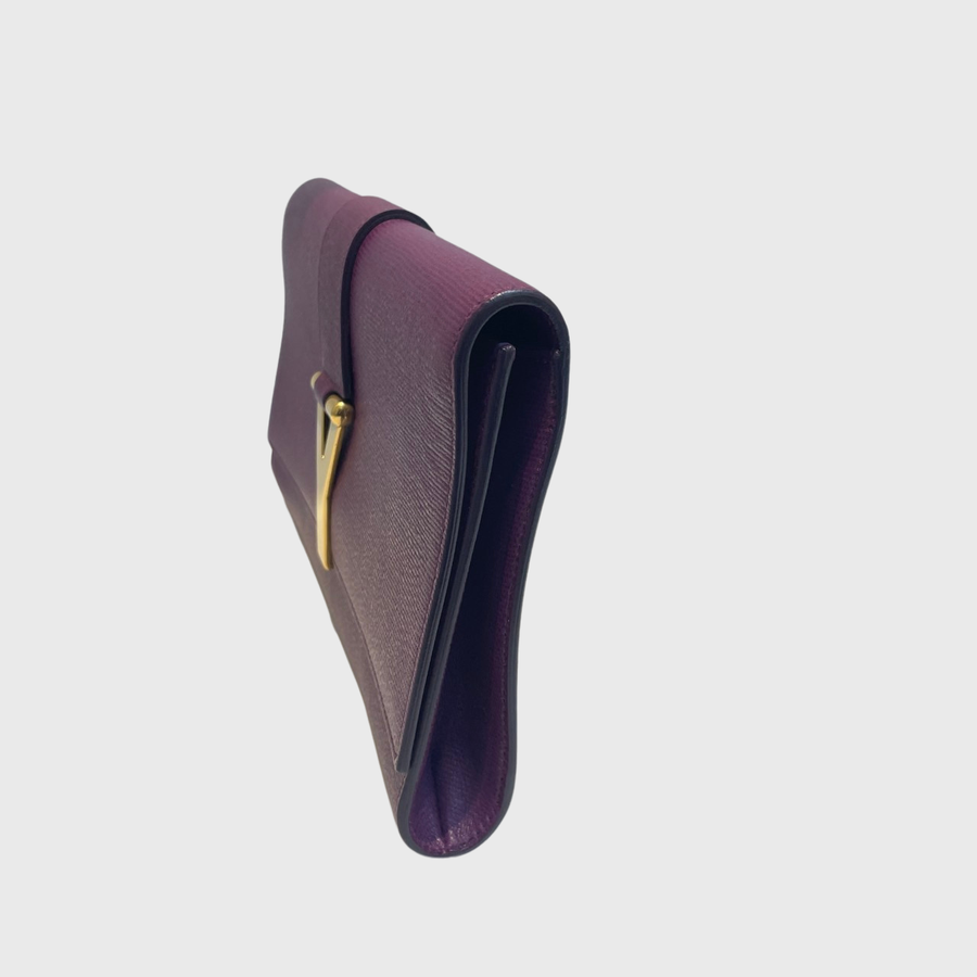 Saint Laurent Clutch Calfskin Purple GHW