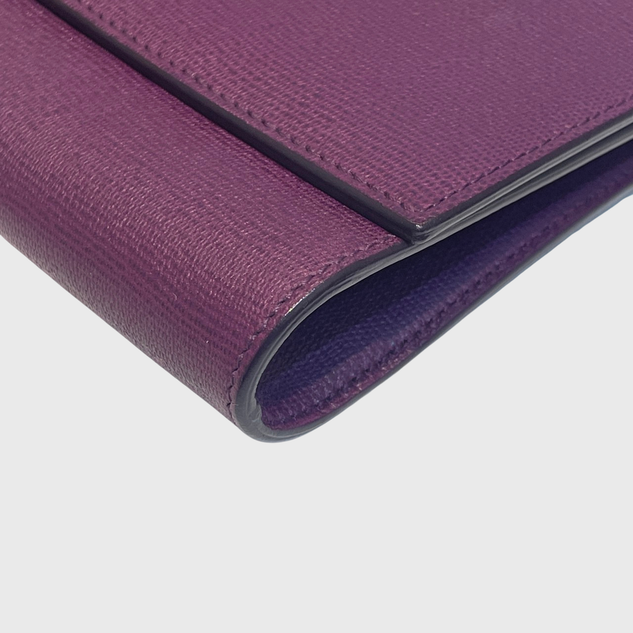 Saint Laurent Clutch Calfskin Purple GHW