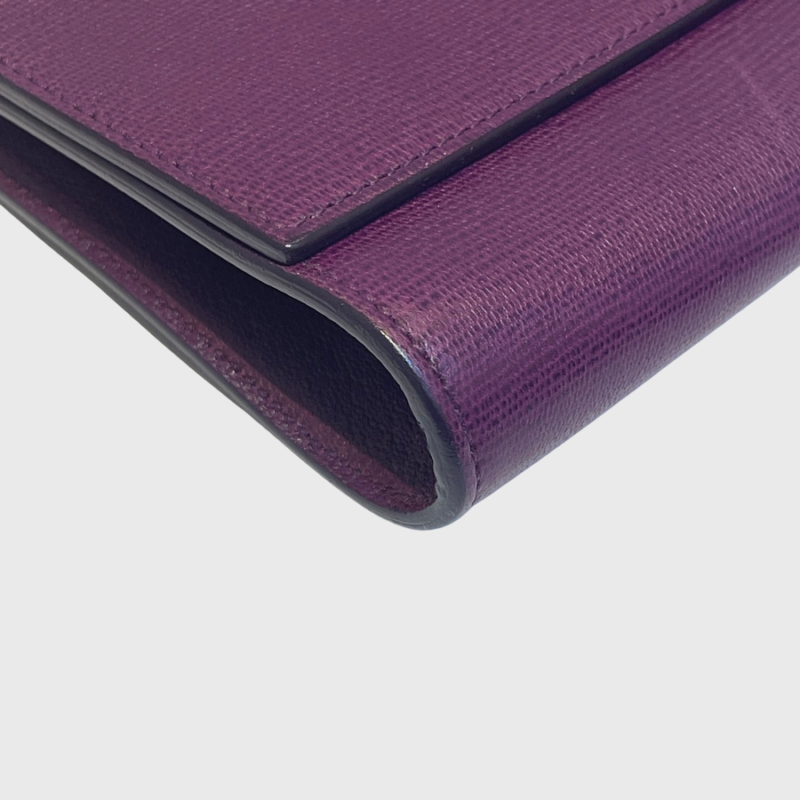 Saint Laurent Clutch Calfskin Purple GHW