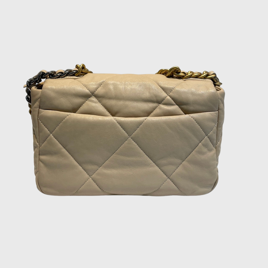 Chanel 19 Flap Bag Lambskin Beige GHW