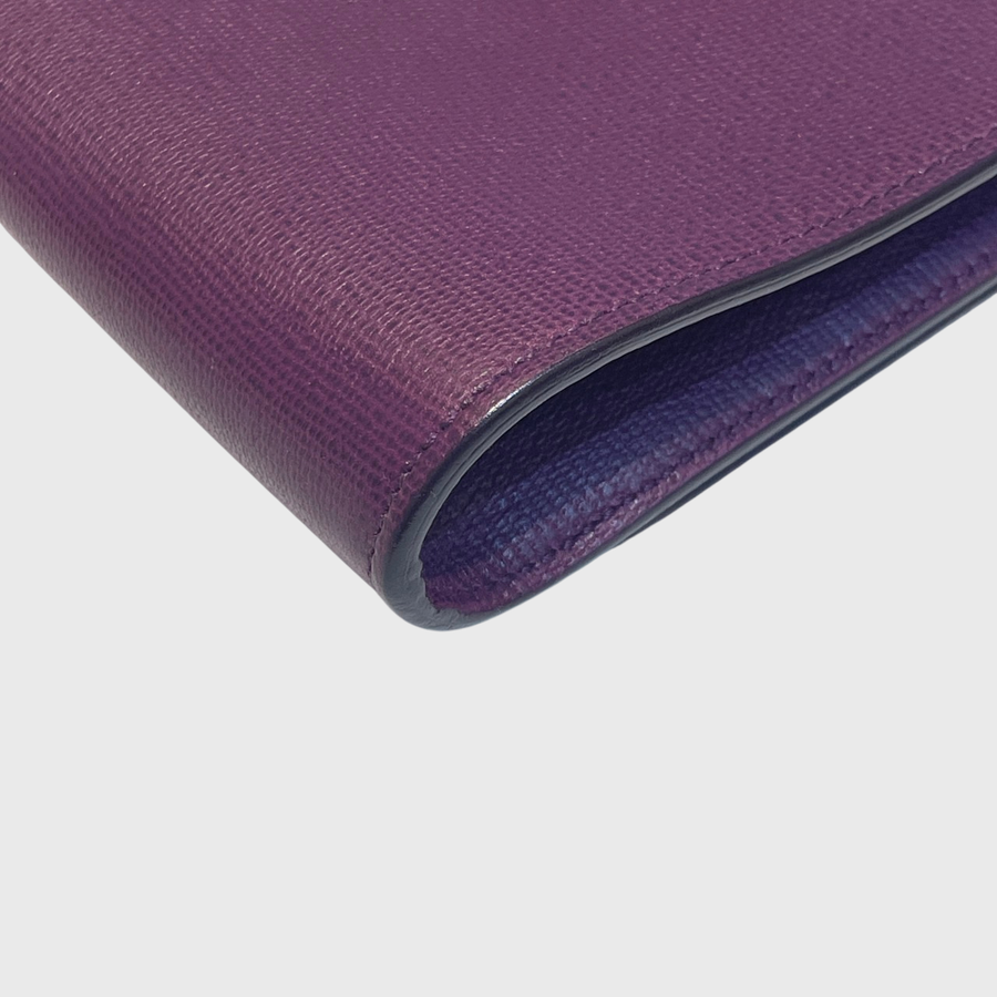 Saint Laurent Clutch Calfskin Purple GHW